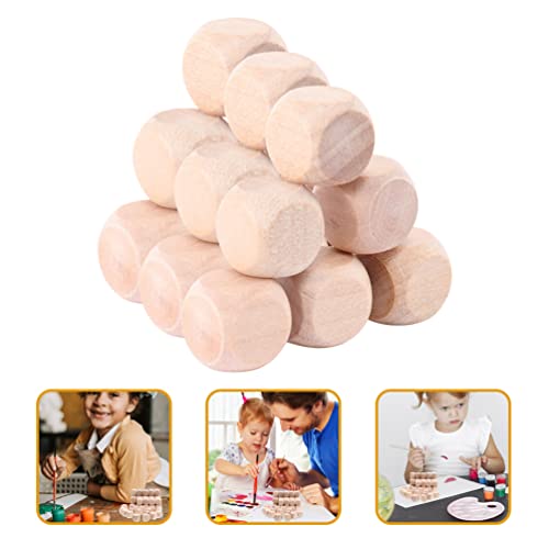 Toddmomy Blank Puzzle Blank Puzzle 100pcs Unfinished Wooden Dice Blank Square Blocks 6 Sided Wood Cubes Natural Wood Dice for DIY Printing Engraving Toddmomy