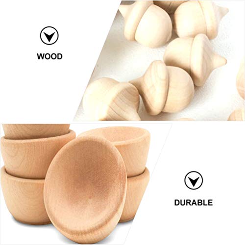 KESYOO 1 Set 26 Pcs Wooden Toys Unfinished Wood Toys for Crafts Kid Art Painting Ornament DIY Wood Bowl Ornaments Kids Toy Toys for Kids Natural Kids KESYOO