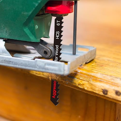 AGGRESSOR Jigsaw Blades Set 30 Piece,Assorted T-Shank Jig Saw Blades for Wood, Plastic and Metal Cutting,Multi-Purpose HCS/HSS Saw Blades AGGRESSOR