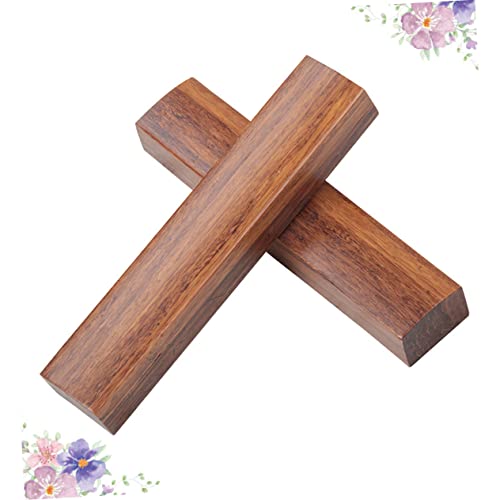 VILLCASE 1 Pair Wooden Whittling Kit Calligraphy Paperweight Unfinished Craft Block Chinese Desktop Decoration Glass Paperweights Wood Paperweight VILLCASE