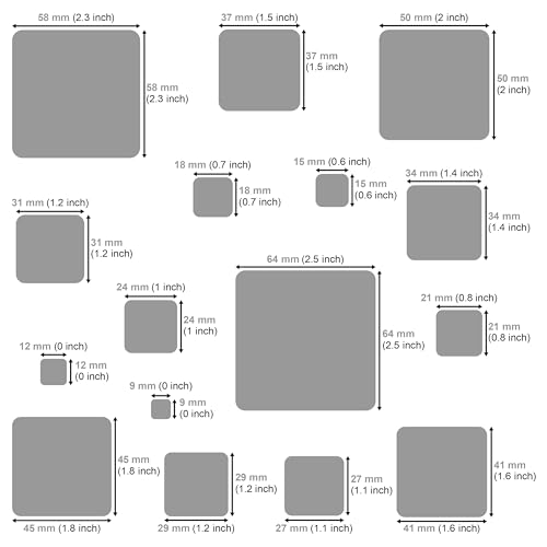 Aleks Melnyk #209 Metal Squares Template, Squares Stencil, Squares Master, Art Squares Tool, Isometric Drawing Template, Lapidary, Cabochons, - WoodArtSupply