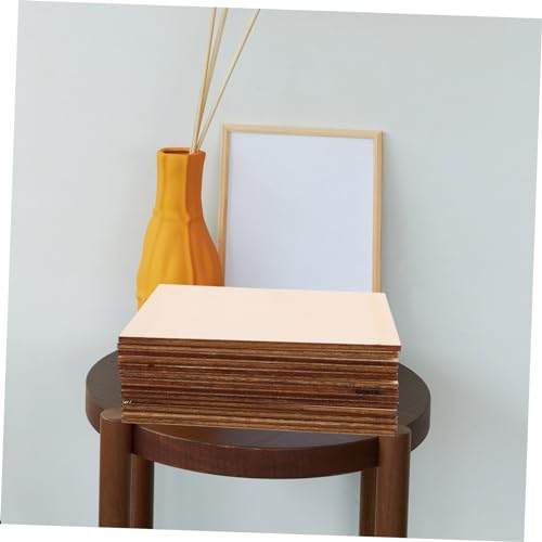 TEHAUX 20pcs Hollow Out Craft Cutout Natural Wooden Pieces Manual Label Blank Wood Crafts Wood Carving Square TEHAUX