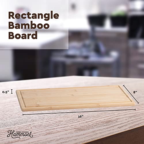 Bamboo Cutting Boards for Kitchen - Wood Cutting Board with Juice Grooves - Small Wood Cutting Board for Meat, Wooden Cutting Boards for Kitchen Hammont