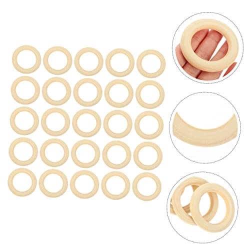 MAGICLULU 25pcs Handmade Wooden Ring Craft Rings Blank Wooden Circles DIY Wooden Rings Wooden Ring Crafts DIY Wood Craft Pendant Wooden Crafts MAGICLULU