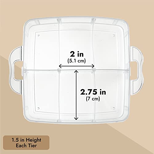 Juvale 3 Tier Stackable Storage Containers with Adjustable Compartments for Beads, Sewing Accessories, Arts and Crafts Supplies (6 x 6 x 5 In) Juvale