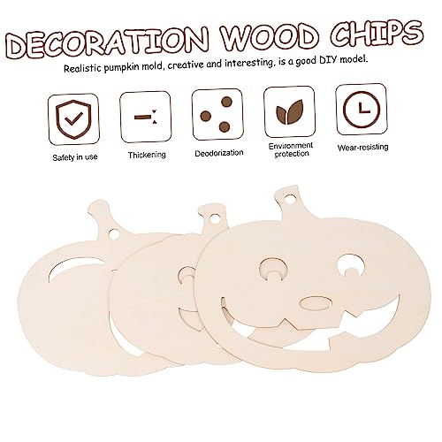 STOBOK 12 Pcs Pumpkin Chips Unfinished Pumpkin Cutout Kids DIY Painting Kit for Christmas Hanging Decors Pumpkin Cutting Board Nativity Ornaments for STOBOK