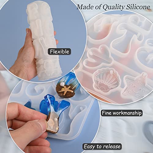 Moukiween Reversed Alphabet Resin Molds Kit,Alphabet Keychain Molds with Hole,Fancy Letter Silicone Molds for Resin,Epoxy Resin Casting Mold for Moukiween