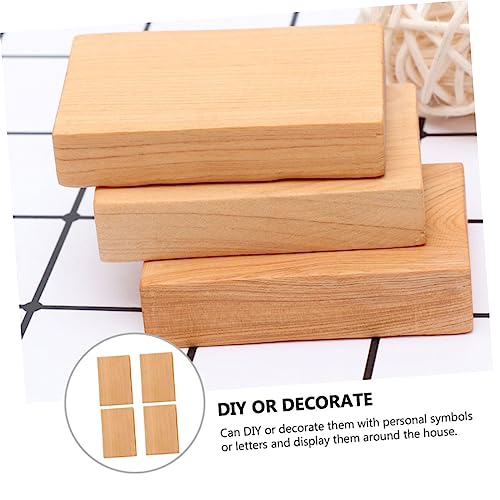 COHEALI 4pcs Carved Wood Block Toy Unfinished Wood Cubes Wood Whittling Kit Basswood Carving Blocks Unfinished Wood Blocks Kid Blocks Kid Craft Small COHEALI