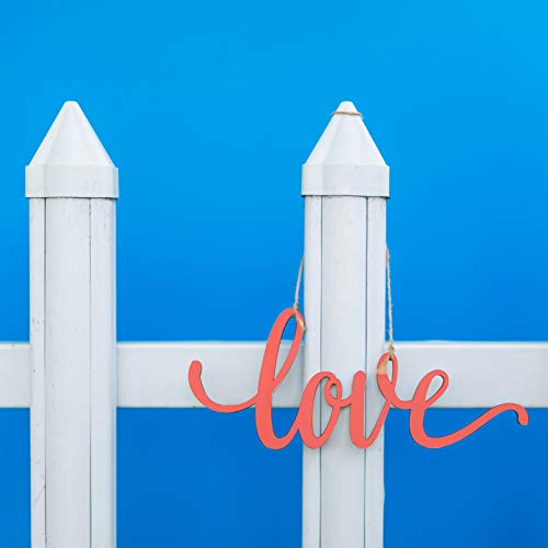 Love Wooden Sign 2Pack Cutout Love Wood Letter Hanging Decorative DIY Words Sign Door for Home Shop Hotel Lamantery