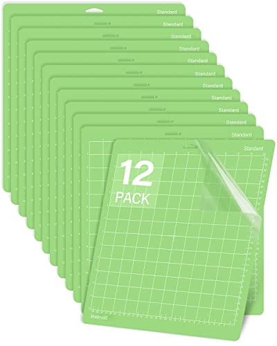 Gwybkq Cutting Mat for Cricut Maker 3/Maker/Explore 3/Air 2/Air/One 12 Pack 12x12 Cut Mats Replacement Accessories Adhesive Sticky Green Cricket