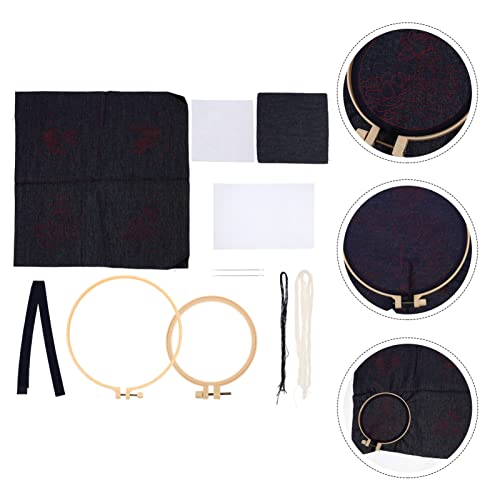 DECHOUS 1 Set Tea Cushion Diy Flower Cross Kits Unfinished Embroidery Coaster Punch Flower Embroidery Homemade Ornament Kits Table Coasters for DECHOUS