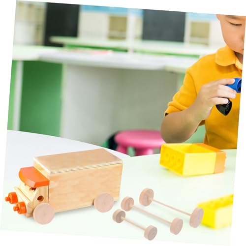 Vaguelly 1 Set Wooden Wheel Wood Craft Wheels Wooden Toy Wheels Spoked Toy Wheels Crafts Toy Wheels Mini DIY Car Models an Fittings Art Craft Vaguelly