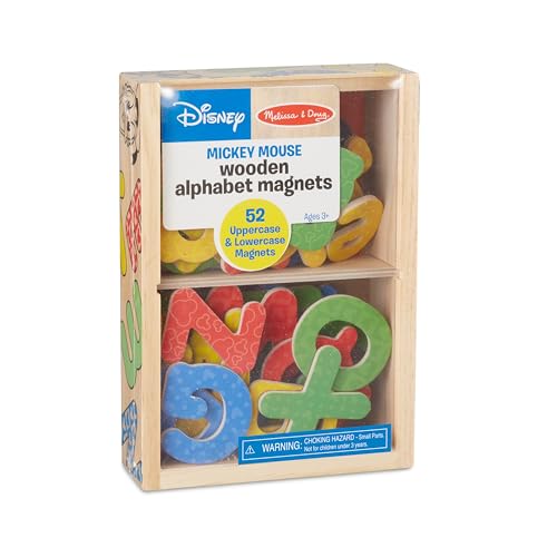 Melissa & Doug Disney Mickey and Friends Wooden Alphabet Magnets - 52 Uppercase and Lowercase Letters Melissa & Doug