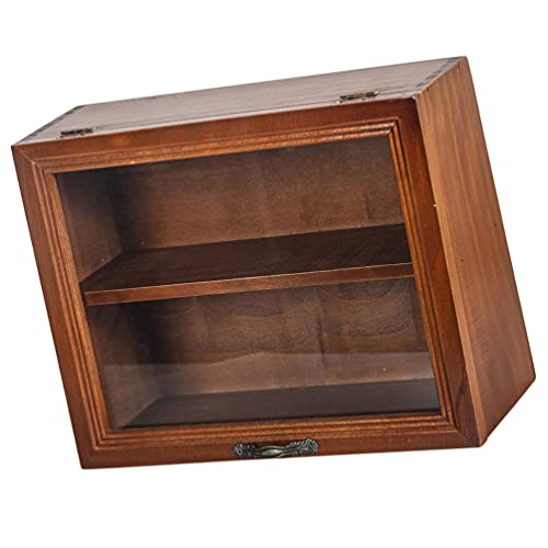 Ipetboom 1Pc Shadow Boxes Display Cases, Wood Cabinet Display Cabinet Mini Figure Display Cabinet Display Shelf for Memorabilia Photos Collectibles, Ipetboom