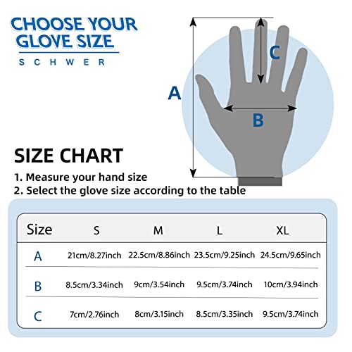 Schwer ANSI A9 Cut Resistant Gloves, Uncoated Food Grade Reliable Cutting Gloves, Mandoline Gloves for Kitchen Meat Cutting, Oyster Shucking, Fish Schwer