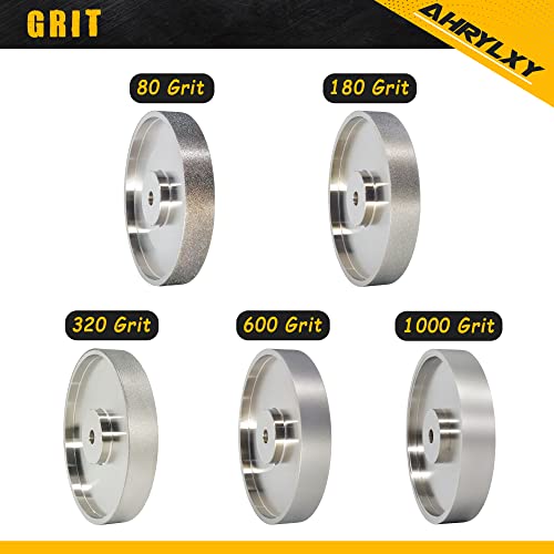 AHRYLXY 6" CBN Grinding Wheel, 1" Wide x 1/2" Arbor, Grit 80, for Sharpening High Speed Steel Tools, Diamond Grinding Wheel Ahrylxy