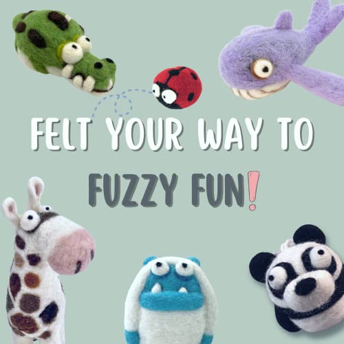 Woolbuddy Needle Felting Kit, Beginner Felting Kit, Felting Tools Included, 40 Colored Felting Wool, Mini Needle Felting Pad, 4 Needle Felting Woolbuddy