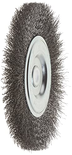 Forney 72745 Wire Bench Wheel Brush, Coarse Crimped with 1/2-Inch and 5/8-Inch Arbor, 6-Inch-by-.012-Inch Forney