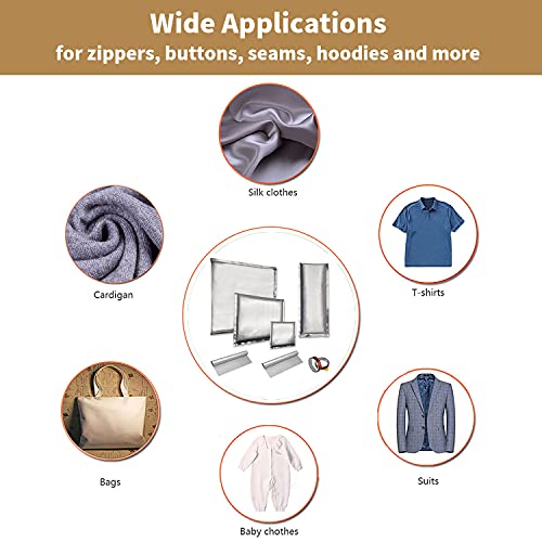 Heat Press Pillow Bundle - 8 Pack Including 4 Size Silver Heat Pressing Transfer Pillows, 2 Teflon Paper Sheets, 2 Rolls Heat Resistant Tape for Heat VCHOMY