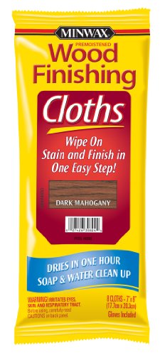 Minwax 308240000 Wood Finishing Cloths, Dark Mahogany, 8 Piece Minwax