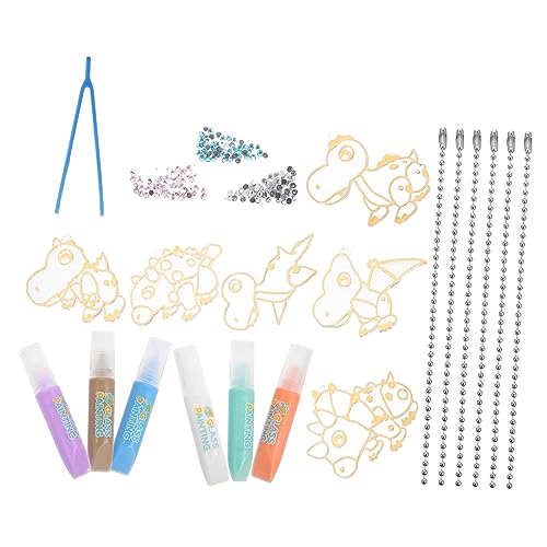 VILLCASE 1 Set No-Bake Glue Painting Kids DIY Crafts Materials Diamond Art Accessories and Tools DIY Pendant Kits Unfinished Crafts for Kids Kid Toys VILLCASE