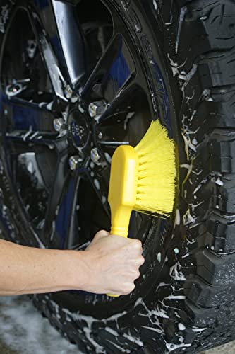 Rubbermaid Commercial 8" Utility Scrub Brush, Plastic Handle, Synthetic Bristles, Cleaning, Multi Purpose, Heavy Duty, Outdoor, Wheels and Tires Rubbermaid Commercial Products