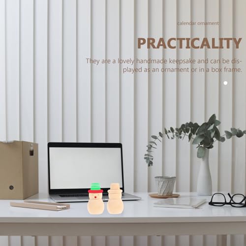 Amosfun 20 Pcs Snowman Wooden Unfinished Doll DIY Crafts Wooden Peg Doll Home Decoration Ornament Amosfun