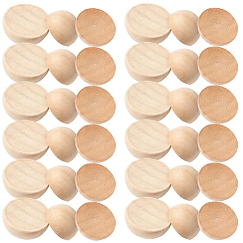 Operitacx 150pcs Half Round Wooden Ball Wood Mini Hemisphere Balls Unfinished Wood Beads Macrame Beads Mini Wood Split Wood Beads Wooden Jewelry Mini Operitacx