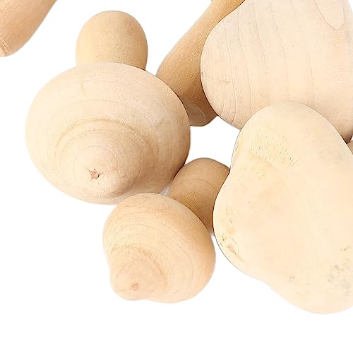 12pcs Unfinished Wooden Mushrooms - DIY Handcrafted Wooden Mushroom Painting Craft Kit for Home Decor Restokki