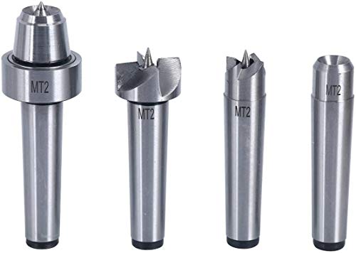 8MILELAKE MT2 Wood Lathe Live Center Set, 4pcs Drive Spur Cup Kit Arbor Woodworking 8MILELAKE