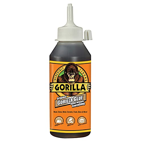 Gorilla Original Gorilla Glue, Waterproof Polyurethane Glue, 8 Ounce Bottle, Brown, (Pack of 1) Gorilla