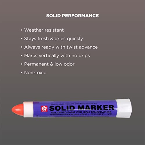 SAKURA Solid Paint Markers - Permanent Marker Paint Pens - Window, Wood, & Glass Marker - Orange Paint - 12 Pack SAKURA