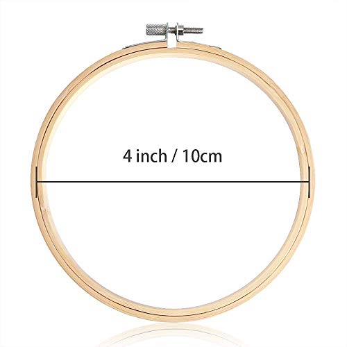 Caydo 12 Pieces 4 Inch Round Embroidery Hoop Bulk Wholesale Bamboo Circle Cross Stitch Hoop Ring Caydo