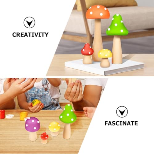 Kisangel 36 Pcs Unfinished Wooden Mushrooms Plain Craft Wood Wooden Ornaments for for Arts and Crafts Projects Decoration Kisangel