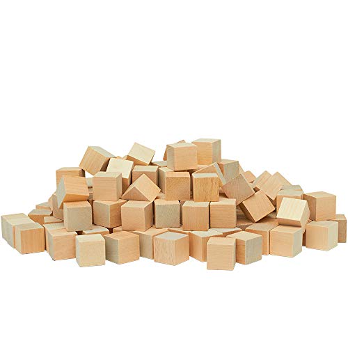 Unfinished Wood Craft Cubes 1 inch, Pack of 50 Small Wooden Blocks to Decorate, Wooden Cubes for Crafts and Décor, by Woodpeckers Woodpeckers