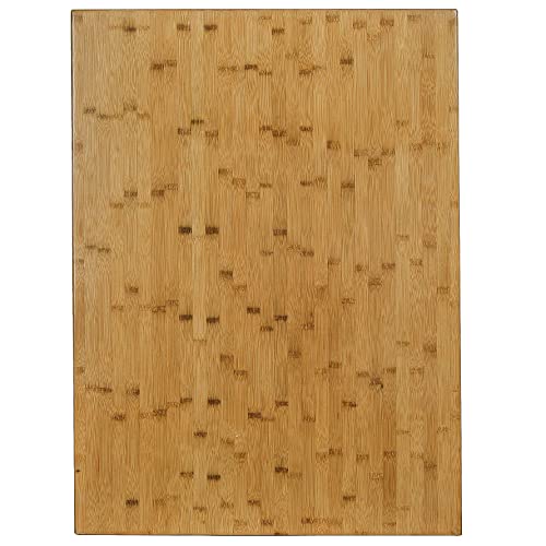 Home Soft Things Eco-Friendly Natural Bamboo Thick Tabletop Parallel Pressure 36" x 24" x 1.75" H Rectangular Rustic Solid Wood Slab Desk Table Top Home Soft Things