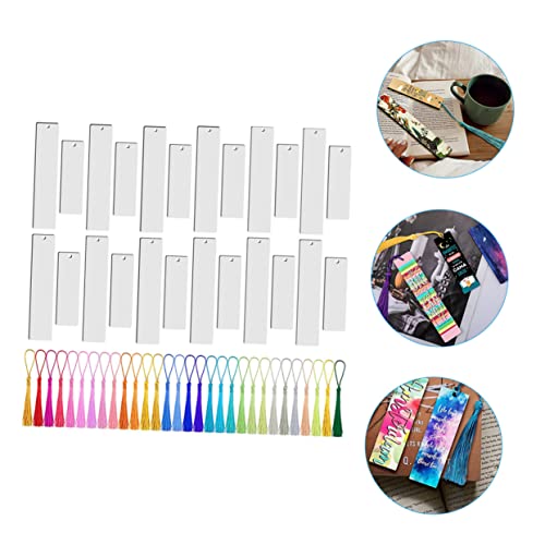 Anneome 1 Set Tassels Blank Bookmark Sublimation Bookmark Tassels Aluminum DIY Bookmark Graduation Sublimation Bookmark Iron on Bookmark Blank Anneome