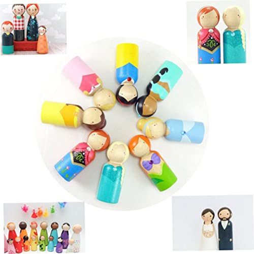 20pcs Wood People for Crafts DIY Painting Dolls Nativity Toys for Kids Family peg Unfinished Wood Ornaments Puppets for Kids Dolls for DIY peg Dolls SEWOART