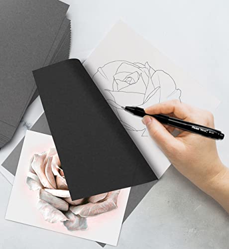 MyArtscape Graphite Transfer Paper - 9" x 13" - 50 Sheets - Waxed Carbon Paper for Tracing (Black) MyArtscape