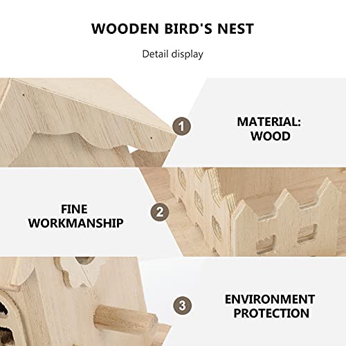 NUOBESTY Wooden Bird House Unfinished Birdhouse to Paint for Kids and Adult Wood Hanging Sleeping Nest for Bird Garden Bird Bed for Hummingbird NUOBESTY