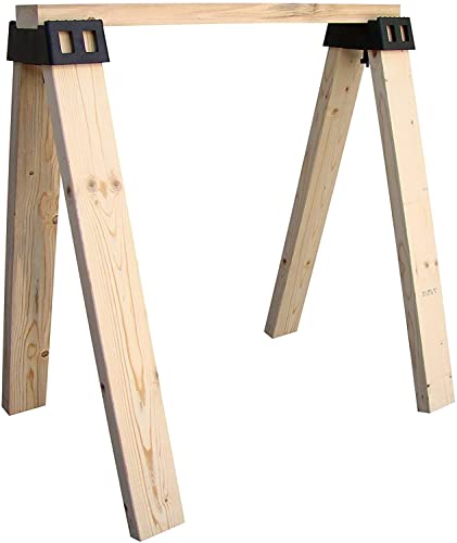 POWERTEC 71026V Plastic Sawhorse Brackets for Use with 2x4 Lumber | Kit Builds one Saw Horse, Set of 2, Black POWERTEC