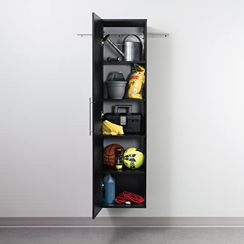 Prepac HangUps 15 in Narrow Garage Storage Cabinet, W x 72" H x 16" D, Black Prepac