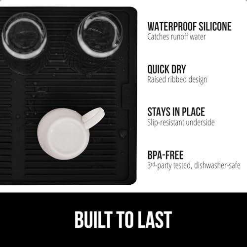 Gorilla Grip 100% BPA-Free Silicone Dish Drying Mat for Kitchen Counter, Slip Resistant Dishwashing Mat, Quick Dry, Heat Resistant Waterproof Sink Gorilla Grip