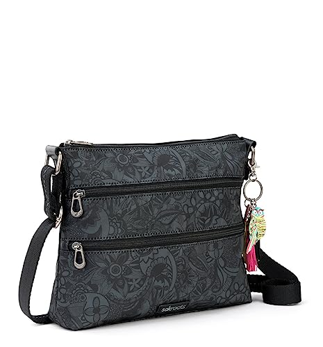 Sakroots Artist Circle Basic Crossbody in Eco Twill, Adjustable Crossbody Strap, Black Spirit Desert Sakroots