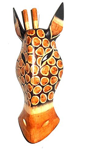 OMA Zebra Mask Wood Carved African Zebra Wall Hanging Safari Decor OMA