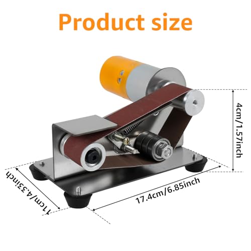 Mini Belt Sander, 15° Electric Knife Sharpener Bench Grinder Sanding Machine, 7 Adjustable Speed Electric Belt Grinder, Low Noise Cutter Sharpener Tzdxfgl