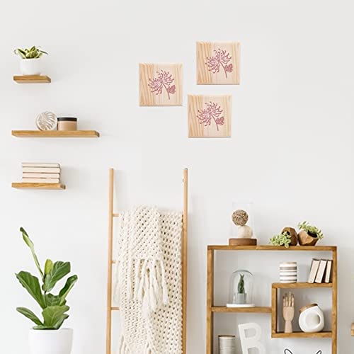 OLYCRAFT 4pcs 4.7" Squares Wooden Plaques Unfinished Wooden Base Natural Pine Wood Plaque Wood Squares Wood Base for DIY Craft Projects Engraving OLYCRAFT