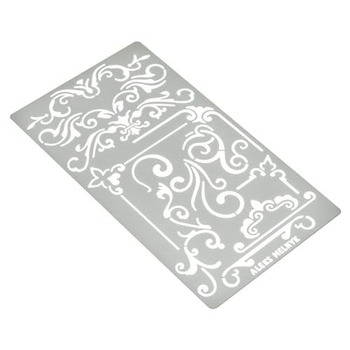 Aleks Melnyk No.3 Metal Journal Stencil, Wood Burning, Flowers and Vines, Ornament, Vintage, Finds Small Stencil Patterns, Pyrography, Engraving, Aleks Melnyk