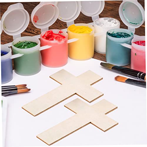 VILLCASE 60 pcs Easter Cross Wood Crafts Wooden Crafts Wood Tools Jesus Decor Unfinished Wood Cutout Cross Wood Cutouts Wood Cross Cutouts Cross VILLCASE