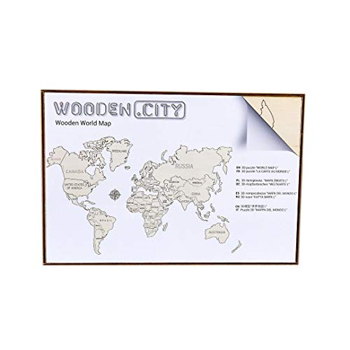 Wooden City World Map XL (120x80 ccentimeter) Wall Decoration (PUZZLE - Divers) WOODEN.CITY